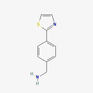Chemical structure of [4-(1,3-Thiazol-2-yl)phenyl]methylamine
