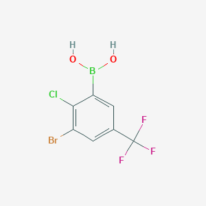 Chemical structure of [3-bromo-2-chloro-5-(trifluoromethyl)phenyl]boronic acid
