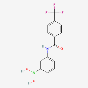 Chemical structure of [3-[[4-(Trifluoromethyl)benzoyl]amino]phenyl]boronic acid