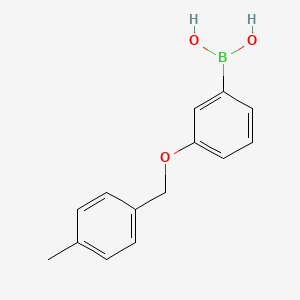 Chemical structure of [3-[(4-Methylphenyl) methoxy]phenyl] boric acid