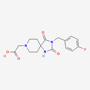 Chemical structure of [3-(4-Fluorobenzyl)-2,4-dioxo-1,3,8-triazaspiro[4.5]dec-8-yl]acetic acid