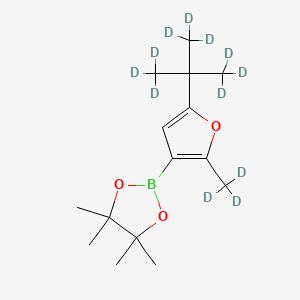 Chemical structure of [2-Methyl-5-(tert-butyl)-d12]-furan-3-boronic acid pinacol ester