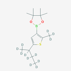 Chemical structure of [2-Methyl-5-(sec-butyl)-d12]-thiophene-3-boronic acid pinacol ester