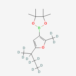 Chemical structure of [2-Methyl-5-(sec-butyl)-d12]-furan-3-boronic acid pinacol ester