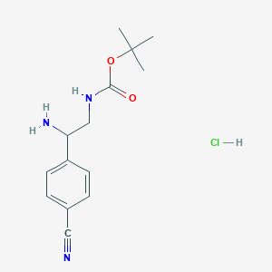 Chemical structure of [2-AMINO-2-(4-CYANO-PHENYL)-ETHYL]-CARBAMIC ACID TERT-BUTYL ESTER HYDROCHLORIDE