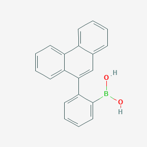 Chemical structure of [2-(phenanthren-9-yl)phenyl]boronicacid
