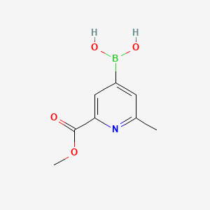 Chemical structure of 2-(Methoxycarbonyl)-6-methylpyridine-4-boronic acid