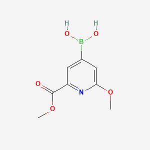 Chemical structure of [2-(METHOXYCARBONYL)-6-METHOXYPYRIDIN-4-YL]BORONIC ACID