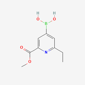 Chemical structure of [2-(METHOXYCARBONYL)-6-ETHYLPYRIDIN-4-YL]BORONIC ACID