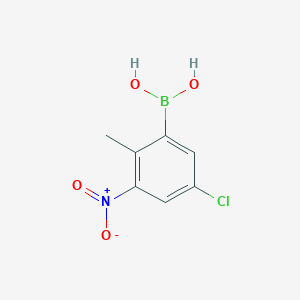 Chemical structure of 2-Chloro-6-(methoxycarbonyl)pyridine-4-boronic acid