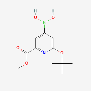 Chemical structure of [2-(METHOXYCARBONYL)-6-(TERT-BUTOXY)PYRIDIN-4-YL]BORONIC ACID