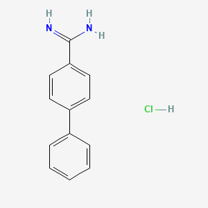 Chemical structure of [1,1'-Biphenyl]-4-carboximidamide hydrochloride