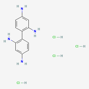 Chemical structure of [1,1'-Biphenyl]-2,2',4,4'-tetraamine tetrahydrochloride