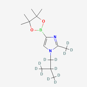 Chemical structure of [1-(iso-Butyl)-2-methyl-d12]-imidazole-4-boronic acid pinacol ester