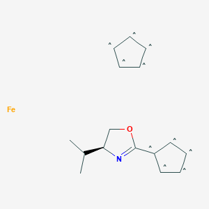 Chemical structure of [(4S)-4,5-Dihydro-4-(1-methylethyl)-2-oxazolyl]ferrocene