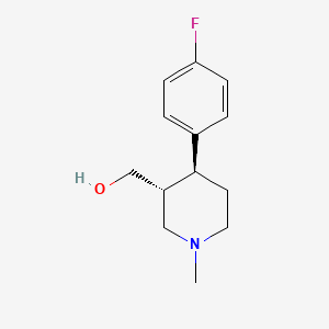 Chemical structure of [(3R,4S)-4-(4-Fluorophenyl)-1-methylpiperidinyl]methanol
