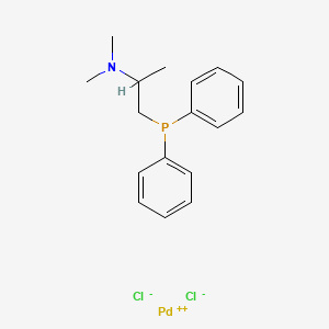 Chemical structure of [(2-Dimethylamino)propyldiphenylphosphine]palladium(II) Dichloride