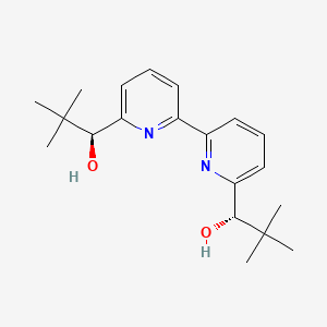 Chemical structure of (αS,α'S)-α,α'-Bis(tert-butyl)-[2,2'-bipyridine]-6,6'-dimethanol