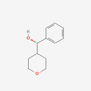 Chemical structure of (αS)-Tetrahydro-α-phenyl-2H-pyran-4-methanol