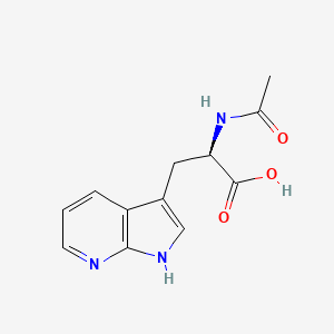 Chemical structure of (αR)-α-(Acetylamino)-1H-pyrrolo[2,3-b]pyridine-3-propanoic acid