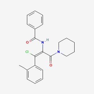 Chemical structure of (Z)-N-(1-Chloro-3-oxo-3-(piperidin-1-yl)-1-(o-tolyl)prop-1-en-2-yl)benzamide