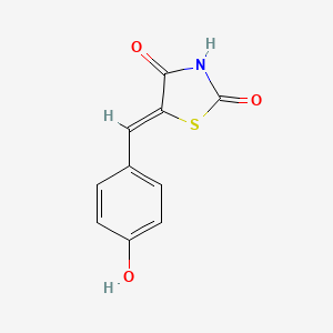 Chemical structure of (Z)-5-(4-Hydroxybenzylidene)thiazolidine-2,4-dione