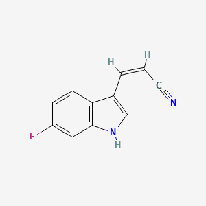Chemical structure of (Z)-3-(6-fluoro-1H-indol-3-yl)acrylonitrile