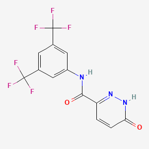 Chemical structure of (Z)-3-(3-(3,5-bis(trifluoromethyl)phenyl)-1H-1,2,4-triazol-1-yl)acrylic acid