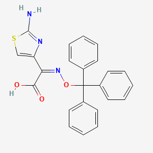 Chemical structure of (Z)-2-(2-Aminothiazole-4-yl-)-2-trityloxyimino acetic acid
