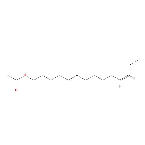 Chemical structure of (Z)-11-tetradecen-1-ylacetate