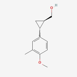 Chemical structure of (trans-2-(4-methoxy-3-methylphenyl)cyclopropyl)methanol