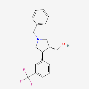 Chemical structure of (trans-1-benzyl-4-(3-(trifluoromethyl)phenyl)pyrrolidin-3-yl)methanol