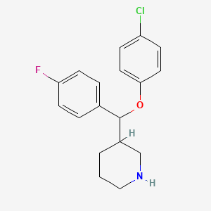 Chemical structure of (trans-1-benzyl-4-(2-chloro-6-fluorophenyl)pyrrolidin-3-yl)methanol