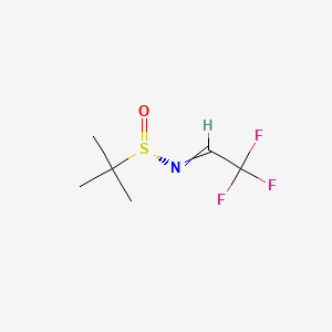 Chemical structure of (S,E)-2-Methyl-N-(2,2,2-trifluoroethylidene)propane-2-sulfinamide