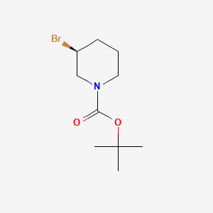 Chemical structure of (S)-tert-butyl3-bromopiperidine-1-carboxylate