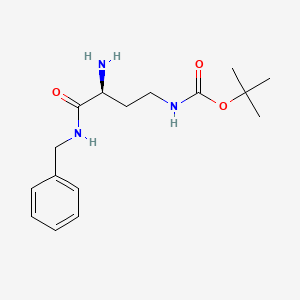 Chemical structure of tert-butyl (S)-(3-amino-4-(benzylamino)-4-oxobutyl)carbamate