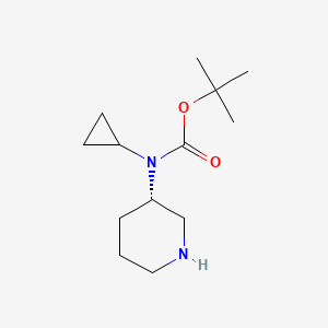 Chemical structure of (S)-tert-Butyl cyclopropyl(piperidin-3-yl)carbamate