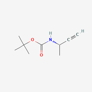 Chemical structure of (S)-tert-Butyl but-3-yn-2-ylcarbamate