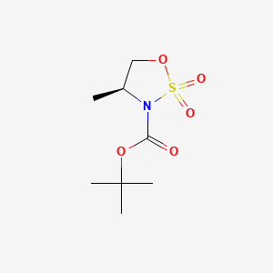 Chemical structure of (S)-tert-Butyl 4-methyl-1,2,3-oxathiazolidine-3-carboxylate 2,2-dioxide