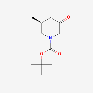 Chemical structure of (S)-tert-Butyl 3-methyl-5-oxopiperidine-1-carboxylate
