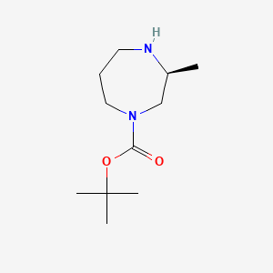 Chemical structure of (S)-tert-Butyl 3-methyl-1,4-diazepane-1-carboxylate