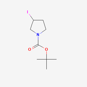 Chemical structure of (S)-tert-Butyl 3-iodopyrrolidine-1-carboxylate