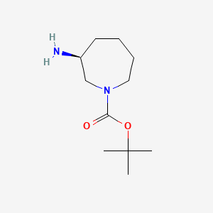 Chemical structure of (S)-tert-Butyl 3-aminoazepane-1-carboxylate