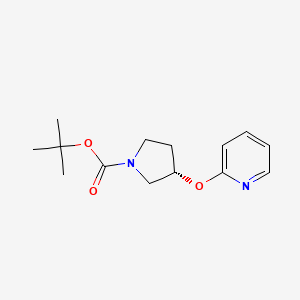 Chemical structure of tert-Butyl 3-(pyridin-2-yloxy)pyrrolidine-1-carboxylate