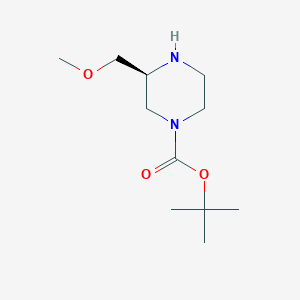 Chemical structure of (S)-tert-Butyl 3-(methoxymethyl)piperazine-1-carboxylate