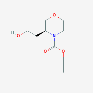 Chemical structure of (S)-N-Boc-3-(2-hydroxyethyl)morpholine