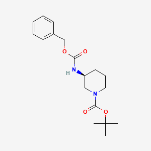 Chemical structure of (S)-tert-Butyl 3-(((benzyloxy)carbonyl)amino)piperidine-1-carboxylate