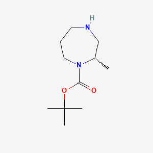 Chemical structure of (S)-tert-Butyl 2-methyl-1,4-diazepane-1-carboxylate