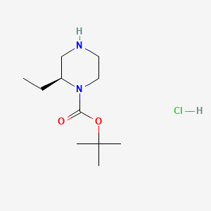 Chemical structure of (S)-tert-Butyl 2-ethylpiperazine-1-carboxylate hydrochloride