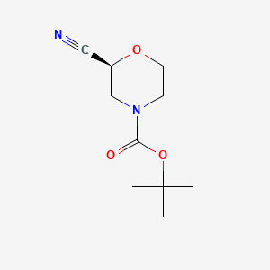 Chemical structure of (S)-N-Boc-2-cyanomorpholine